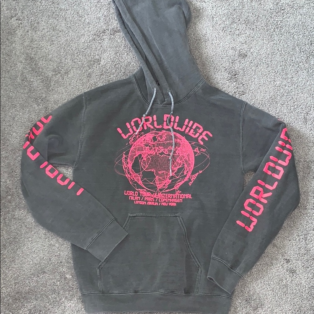 Grey and Pink “Worldwide” Hoodie